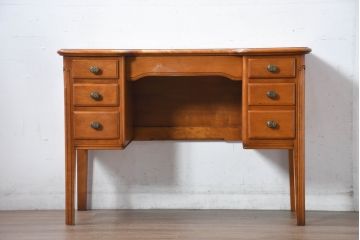 中古　横浜ダニエル(daniel)　Etranger(エトランジェ)　E-303　温かみのある色合いと上品な佇まいが魅力のレディースデスク(両袖机、ドレッサー、化粧台、コンソールテーブル、在宅用、在宅ワーク)(R-083264)