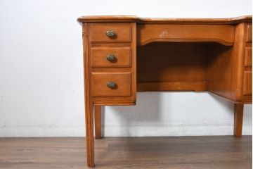 中古　横浜ダニエル(daniel)　Etranger(エトランジェ)　E-303　温かみのある色合いと上品な佇まいが魅力のレディースデスク(両袖机、ドレッサー、化粧台、コンソールテーブル、在宅用、在宅ワーク)(R-083264)
