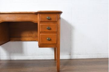 中古　横浜ダニエル(daniel)　Etranger(エトランジェ)　E-303　温かみのある色合いと上品な佇まいが魅力のレディースデスク(両袖机、ドレッサー、化粧台、コンソールテーブル、在宅用、在宅ワーク)(R-083264)