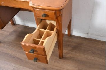 中古　横浜ダニエル(daniel)　Etranger(エトランジェ)　E-303　温かみのある色合いと上品な佇まいが魅力のレディースデスク(両袖机、ドレッサー、化粧台、コンソールテーブル、在宅用、在宅ワーク)(R-083264)