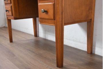 中古　横浜ダニエル(daniel)　Etranger(エトランジェ)　E-303　温かみのある色合いと上品な佇まいが魅力のレディースデスク(両袖机、ドレッサー、化粧台、コンソールテーブル、在宅用、在宅ワーク)(R-083264)