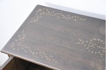 アジアンビンテージ　高級品!!　美しい唐草風象嵌装飾　ハンドクラフト　アジアンクラシカルな雰囲気が素敵なサイドボード(サイドキャビネット、リビングボード、収納棚、飾り棚、戸棚、ヴィンテージ)(R-083266)