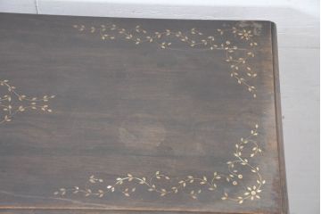 アジアンビンテージ　高級品!!　美しい唐草風象嵌装飾　ハンドクラフト　アジアンクラシカルな雰囲気が素敵なサイドボード(サイドキャビネット、リビングボード、収納棚、飾り棚、戸棚、ヴィンテージ)(R-083266)