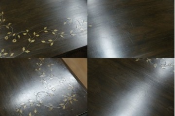 アジアンヴィンテージ　高級品!!　美しい唐草風象嵌装飾　ハンドクラフト　アジアンクラシカルな雰囲気が素敵なサイドボード　(R-083266)