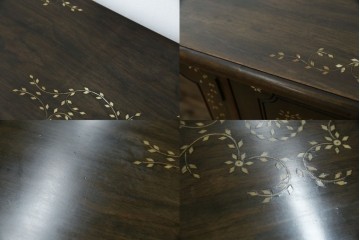 アジアンヴィンテージ　高級品!!　美しい唐草風象嵌装飾　ハンドクラフト　アジアンクラシカルな雰囲気が素敵なサイドボード　(R-083266)