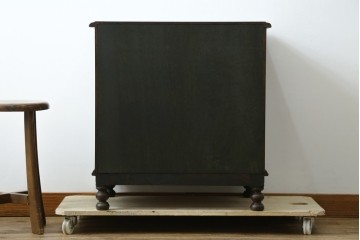 アジアンビンテージ　高級品!!　美しい唐草風象嵌装飾　ハンドクラフト　アジアンクラシカルな雰囲気が素敵な隠し引き出し付きサイドキャビネット　(R-083267)