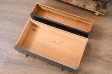 アジアンビンテージ　高級品!!　美しい唐草風象嵌装飾　ハンドクラフト　アジアンクラシカルな雰囲気が素敵な隠し引き出し付きサイドキャビネット(リビングボード、サイドボード、収納棚、飾り棚、戸棚、ヴィンテージ)(R-083268)