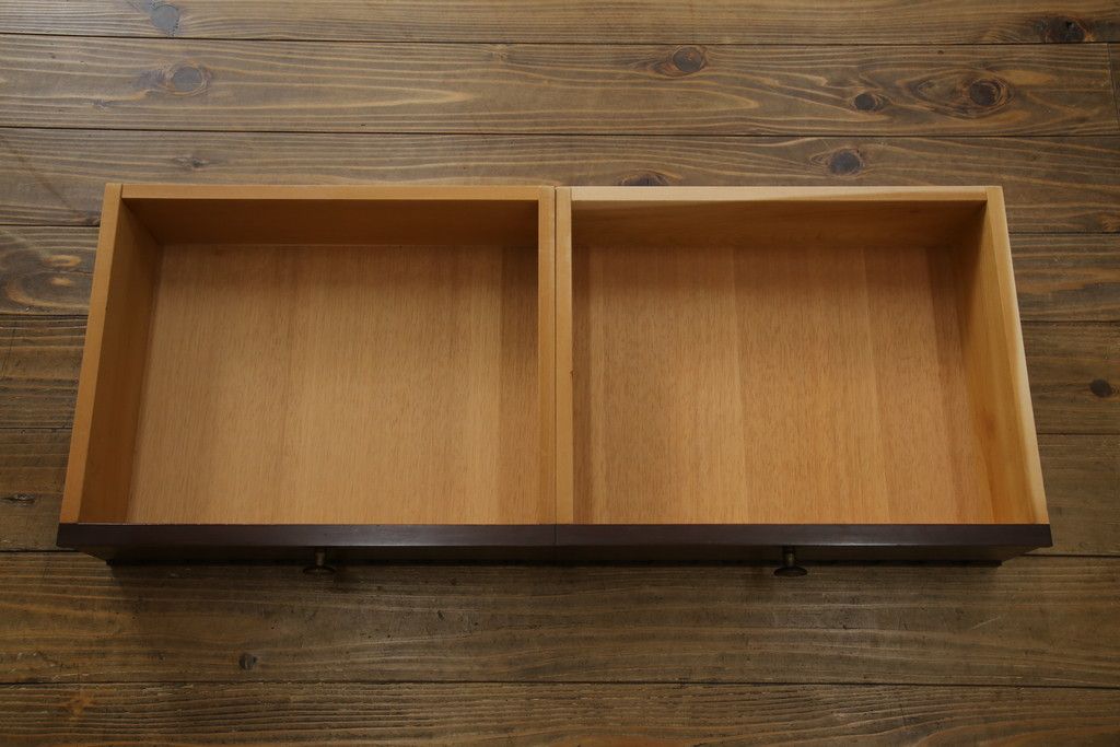 中古　美品　神戸元町欧風家具メープル不二屋製　マホガニー材の高級キャビネット(収納棚、戸棚、サイドキャビネット、飾り棚、本箱、ブックケース)(R-083272)