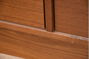 デンマークビンテージ　希少モデル　家具ブランド　DENKA(デンカ)　チーク材　シリンダートップ　引き出し天板付き　洗練されたデザインで空間を美しく整えるライティングビューロー(机、デスク、在宅用、在宅ワーク用、ワークデスク、引き出し、ヴィンテージ)(R-083273)