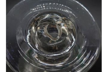 当時物　大正〜昭和初期　棗型(なつめ形)　赤縁　緑縁　乳白ぼかし　空間のアクセントになる氷コップ3点セット(ベル型?、吹きガラス、硝子、グラス、和ガラス)(R-083278)