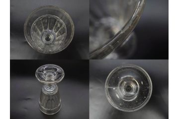 当時物　大正〜昭和初期　プレスガラス　ゴブレット　アイスクリームコップ　どこか懐かしい雰囲気の氷コップ2点&グラス6点セット(アイスクリームカップ、タンブラー、ショット、リキュール、硝子)(R-083280)