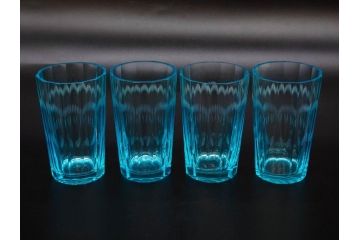 当時物　大正〜昭和初期　プレスガラス　ゴブレット　アイスクリームコップ　どこか懐かしい雰囲気の氷コップ2点&グラス6点セット(アイスクリームカップ、タンブラー、ショット、リキュール、硝子)(R-083280)