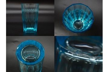 当時物　大正〜昭和初期　プレスガラス　ゴブレット　アイスクリームコップ　どこか懐かしい雰囲気の氷コップ2点&グラス6点セット(アイスクリームカップ、タンブラー、ショット、リキュール、硝子)(R-083280)