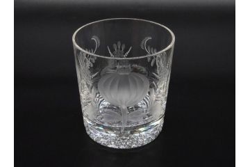 デンマーク　ROYAL COPENHAGEN(ロイヤルコペンハーゲン)　シャンパングラス/MEISSEN(マイセン)　マイセンクリスタル　ブルーオニオン　ロックグラス　繊細なデザインに気品を感じるグラス3点セット(タンブラー、オールドファッション、ワイン、コップ、北欧、共箱付き)(R-083281)