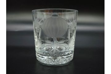 デンマーク　ROYAL COPENHAGEN(ロイヤルコペンハーゲン)　シャンパングラス/MEISSEN(マイセン)　マイセンクリスタル　ブルーオニオン　ロックグラス　繊細なデザインに気品を感じるグラス3点セット(タンブラー、オールドファッション、ワイン、コップ、北欧、共箱付き)(R-083281)