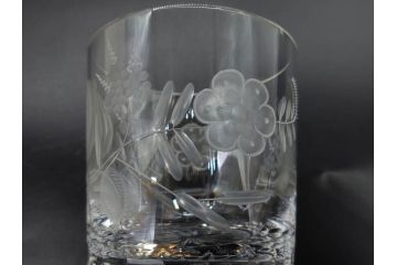 デンマーク　ROYAL COPENHAGEN(ロイヤルコペンハーゲン)　シャンパングラス/MEISSEN(マイセン)　マイセンクリスタル　ブルーオニオン　ロックグラス　繊細なデザインに気品を感じるグラス3点セット(タンブラー、オールドファッション、ワイン、コップ、北欧、共箱付き)(R-083281)