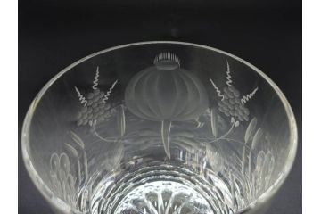 デンマーク　ROYAL COPENHAGEN(ロイヤルコペンハーゲン)　シャンパングラス/MEISSEN(マイセン)　マイセンクリスタル　ブルーオニオン　ロックグラス　繊細なデザインに気品を感じるグラス3点セット(タンブラー、オールドファッション、ワイン、コップ、北欧、共箱付き)(R-083281)