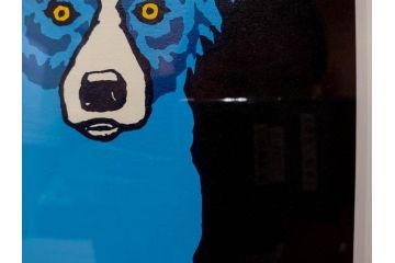 真作　ジョージ・ロドリーゲ　George Rodrigue　ブルードッグ　87/350　鮮やかな色彩と独特のタッチに惹きつけられるシルクスクリーン(絵画、版画、犬、サイン入り、額装)(R-083282)　