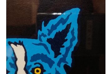 真作　ジョージ・ロドリーゲ　George Rodrigue　ブルードッグ　87/350　鮮やかな色彩と独特のタッチに惹きつけられるシルクスクリーン(絵画、版画、犬、サイン入り、額装)(R-083282)　
