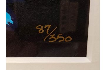 真作　ジョージ・ロドリーゲ　George Rodrigue　ブルードッグ　87/350　鮮やかな色彩と独特のタッチに惹きつけられるシルクスクリーン(絵画、版画、犬、サイン入り、額装)(R-083282)　
