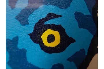 真作　ジョージ・ロドリーゲ　George Rodrigue　ブルードッグ　87/350　鮮やかな色彩と独特のタッチに惹きつけられるシルクスクリーン(絵画、版画、犬、サイン入り、額装)(R-083282)　