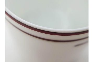 フランス　HERMES(エルメス)　リズム　洗練されたデザインが魅力のコーヒーカップ&ソーサー2客セット(C&S、金彩、碗皿、洋食器、共箱付)(R-083283)
