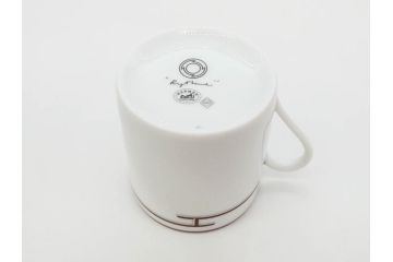 フランス　HERMES(エルメス)　リズム　洗練されたデザインが魅力のコーヒーカップ&ソーサー2客セット(C&S、金彩、碗皿、洋食器、共箱付)(R-083283)