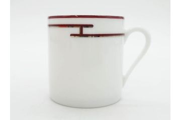 フランス　HERMES(エルメス)　リズム　洗練されたデザインが魅力のコーヒーカップ&ソーサー2客セット(C&S、金彩、碗皿、洋食器、共箱付)(R-083283)