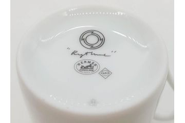 フランス　HERMES(エルメス)　リズム　洗練されたデザインが魅力のコーヒーカップ&ソーサー2客セット(C&S、金彩、碗皿、洋食器、共箱付)(R-083283)