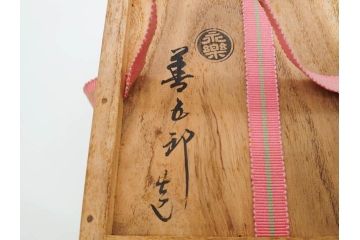 十六代 永楽善五郎　色絵　早春　茶道具　約12cm　4寸　静謐な美しさを感じさせる茶碗(梅、金彩、抹茶碗、茶器、茶陶、裏印、和食器、共箱付、四寸)(R-083284)
