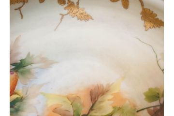 明治〜大正期　オールドノリタケ　NORITAKE　木の実　金彩　金盛　ハンドペイント　自然モチーフが繊細な筆致と豊かな色彩で描かれた優雅な雰囲気のボウル(深皿、鉢、プレート、洋食器)(R-083291)