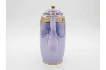 大正〜昭和初期　オールドノリタケ　NORITAKE　ラスター彩　金彩　金盛　花蝶　美しい光沢がテーブルを華やかに彩るデミタスコーヒーセット(キャビネット、ティー、ポット、クリーマー、シュガーポット、カップ&ソーサー、C&S、洋食器)(R-083292)