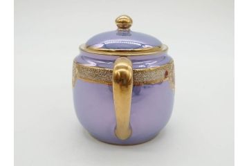 大正〜昭和初期　オールドノリタケ　NORITAKE　ラスター彩　金彩　金盛　花蝶　美しい光沢がテーブルを華やかに彩るデミタスコーヒーセット(キャビネット、ティー、ポット、クリーマー、シュガーポット、カップ&ソーサー、C&S、洋食器)(R-083292)