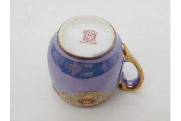 大正〜昭和初期　オールドノリタケ　NORITAKE　ラスター彩　金彩　金盛　花蝶　美しい光沢がテーブルを華やかに彩るデミタスコーヒーセット(キャビネット、ティー、ポット、クリーマー、シュガーポット、カップ&ソーサー、C&S、洋食器)(R-083292)