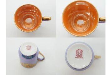 大正〜昭和初期　オールドノリタケ　NORITAKE　ラスター彩　金彩　金盛　花蝶　美しい光沢がテーブルを華やかに彩るデミタスコーヒーセット(キャビネット、ティー、ポット、クリーマー、シュガーポット、カップ&ソーサー、C&S、洋食器)(R-083292)