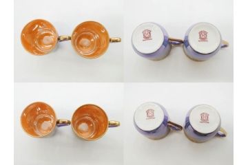 大正〜昭和初期　オールドノリタケ　NORITAKE　ラスター彩　金彩　金盛　花蝶　美しい光沢がテーブルを華やかに彩るデミタスコーヒーセット(キャビネット、ティー、ポット、クリーマー、シュガーポット、カップ&ソーサー、C&S、洋食器)(R-083292)