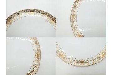 大正〜昭和初期　オールドノリタケ　NORITAKE　意匠登録　金彩　金盛　No.175　ハンドペイント　上品で華やかな佇まいのコーヒーポット・カップ&ソーサー・ソルト&ペッパーシェーカー・プレート2枚セット(デミタス、オーバル、深皿、C&S、洋食器)(R-083293)