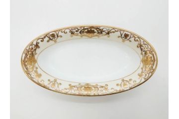 大正〜昭和初期　オールドノリタケ　NORITAKE　意匠登録　金彩　金盛　No.175　ハンドペイント　上品で華やかな佇まいのコーヒーポット・カップ&ソーサー・ソルト&ペッパーシェーカー・プレート2枚セット(デミタス、オーバル、深皿、C&S、洋食器)(R-083293)
