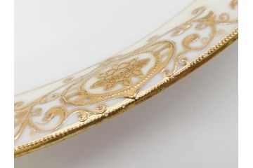 大正〜昭和初期　オールドノリタケ　NORITAKE　意匠登録　金彩　金盛　No.175　ハンドペイント　上品で華やかな佇まいのコーヒーポット・カップ&ソーサー・ソルト&ペッパーシェーカー・プレート2枚セット(デミタス、オーバル、深皿、C&S、洋食器)(R-083293)