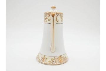 大正〜昭和初期　オールドノリタケ　NORITAKE　意匠登録　金彩　金盛　No.175　ハンドペイント　上品で華やかな佇まいのコーヒーポット・カップ&ソーサー・ソルト&ペッパーシェーカー・プレート2枚セット(デミタス、オーバル、深皿、C&S、洋食器)(R-083293)