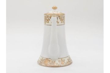 大正〜昭和初期　オールドノリタケ　NORITAKE　意匠登録　金彩　金盛　No.175　ハンドペイント　上品で華やかな佇まいのコーヒーポット・カップ&ソーサー・ソルト&ペッパーシェーカー・プレート2枚セット(デミタス、オーバル、深皿、C&S、洋食器)(R-083293)