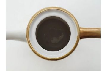 大正〜昭和初期　オールドノリタケ　NORITAKE　意匠登録　金彩　金盛　No.175　ハンドペイント　上品で華やかな佇まいのコーヒーポット・カップ&ソーサー・ソルト&ペッパーシェーカー・プレート2枚セット(デミタス、オーバル、深皿、C&S、洋食器)(R-083293)