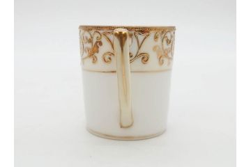 大正〜昭和初期　オールドノリタケ　NORITAKE　意匠登録　金彩　金盛　No.175　ハンドペイント　上品で華やかな佇まいのコーヒーポット・カップ&ソーサー・ソルト&ペッパーシェーカー・プレート2枚セット(デミタス、オーバル、深皿、C&S、洋食器)(R-083293)