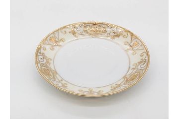 大正〜昭和初期　オールドノリタケ　NORITAKE　意匠登録　金彩　金盛　No.175　ハンドペイント　上品で華やかな佇まいのコーヒーポット・カップ&ソーサー・ソルト&ペッパーシェーカー・プレート2枚セット(デミタス、オーバル、深皿、C&S、洋食器)(R-083293)