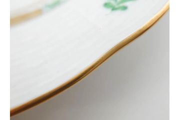 ヘレンド　ハンガリー　HEREND HVNGARY　アポニー・グリーン　スラップボール　深みのあるグリーンが食卓に落ち着きと品格をもたらすプレート6枚&ボウルセット(ディナー、パン皿、深皿、中皿、大皿、洋食器)(R-083294)