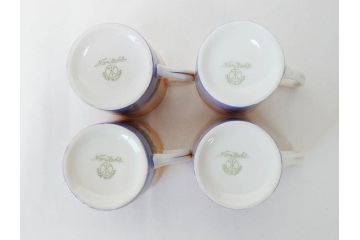 明治〜大正期　オールドノリタケ　NORITAKE　ラスター彩　金彩　コーヒーポット　デミタスカップ&ソーサー　異国情緒あふれるデザインが優雅なひとときを演出するコーヒーセット(風景、舟、船、マルキ印、オレンジ、C&S、洋食器)(R-083295)