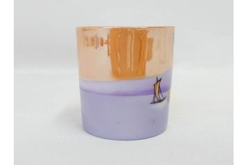 明治〜大正期　オールドノリタケ　NORITAKE　ラスター彩　金彩　コーヒーポット　デミタスカップ&ソーサー　異国情緒あふれるデザインが優雅なひとときを演出するコーヒーセット(風景、舟、船、マルキ印、オレンジ、C&S、洋食器)(R-083295)