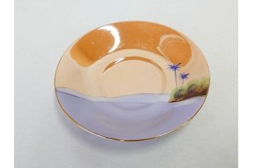 明治〜大正期　オールドノリタケ　NORITAKE　ラスター彩　金彩　コーヒーポット　デミタスカップ&ソーサー　異国情緒あふれるデザインが優雅なひとときを演出するコーヒーセット(風景、舟、船、マルキ印、オレンジ、C&S、洋食器)(R-083295)