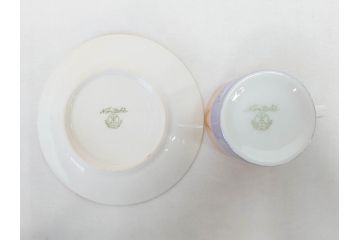 明治〜大正期　オールドノリタケ　NORITAKE　ラスター彩　金彩　コーヒーポット　デミタスカップ&ソーサー　異国情緒あふれるデザインが優雅なひとときを演出するコーヒーセット(風景、舟、船、マルキ印、オレンジ、C&S、洋食器)(R-083295)