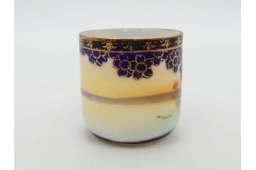 明治〜大正期　オールドノリタケ　NORITAKE　ラスター彩　金彩　金盛　花　手仕事の美しさが凝縮されたカップ&ソーサー4客セット(マルキ印、フラワー、オレンジ、風景、ハンドペイント、C&S、洋食器)(R-083296)